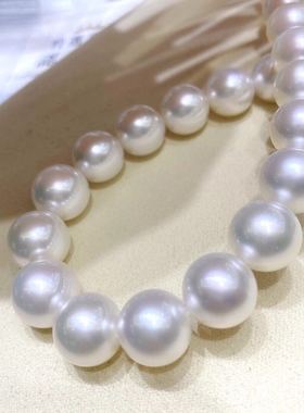 巨无霸超大尺寸大龙珠13.2-16mm日本真科研维纳斯冷光青粉色证书