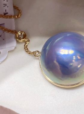 成品极光炫彩Y字链金钻石吊坠