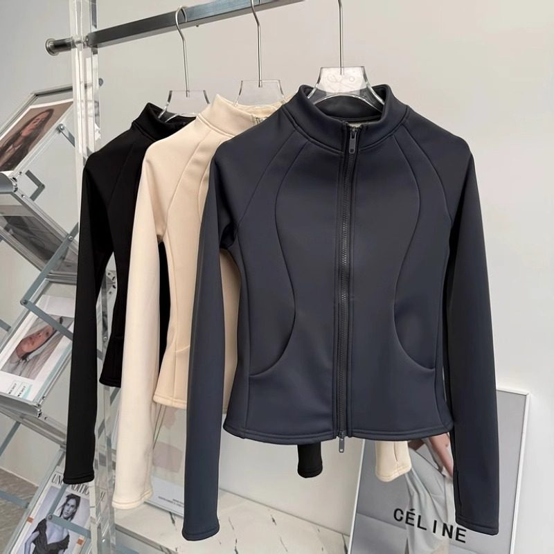 加绒保暖运动外套女2025秋冬款瑜伽服修身上衣跑步骑行防风健身衣,淘宝优惠券,粉丝福利购,淘宝优惠卷
