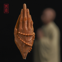 Zhou sends Spring Yi Nuclear Workshop Buddha Hand Olive Nuclear Single Son Pure Hand Engraving Suworker Mobile Phone Key Chain