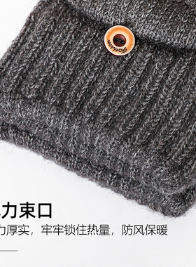 学生冬针织翻盖半指手套2024新款