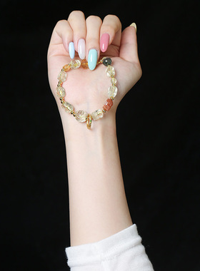 「富甲貔貅」柠檬黄水晶手链