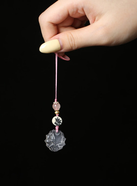 灵机粉晶九尾狐挂饰招桃花