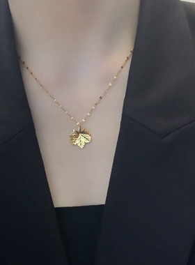 高级感一叶暴富项链女