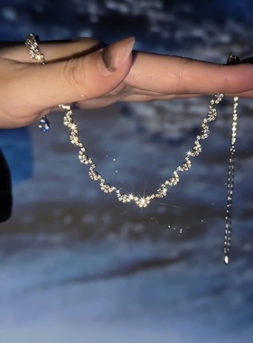 精致锆石弧形项链女潮