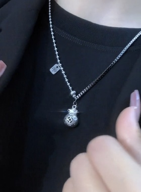 轻奢福钱袋复古毛衣链项链女