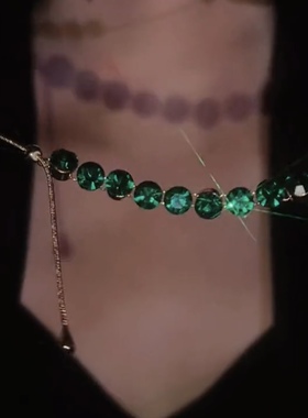 高级感绿色皓石项链女夏