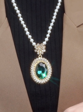 绿野仙踪珍珠长款毛衣链项链女