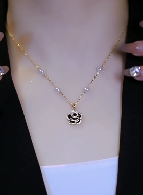 珍珠山茶花项链女款潮