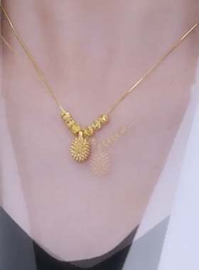 金色榴莲项链女2022年新款