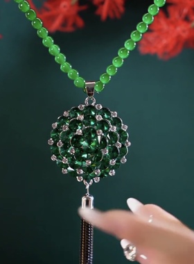 锦上添花绿珠毛衣链项链女