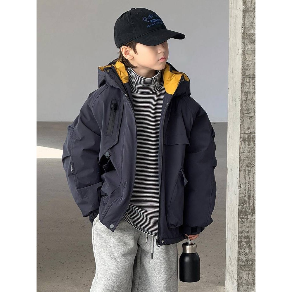 专柜品牌男童冬季棉衣2025新款工装派克男女童加厚连帽中大童冲锋,淘宝优惠券,粉丝福利购,淘宝优惠卷