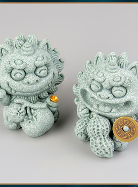 器物志青砂石国潮摆件桌面茶宠