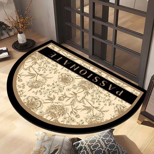 法式复古半圆形入户门地垫进门脚垫家用玄关地毯可裁剪防滑垫子 - 图1
