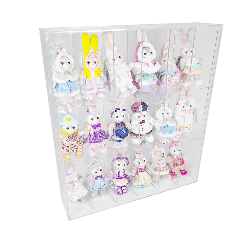 透明玩偶盲盒展示架星娃娃带门手办收纳盒兔子陈列架亚克力定制 - 图3