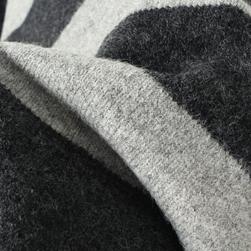 菲尔丹 巨好穿 不起静电 慵懒宽松百搭羊绒混纺V领宽条纹毛衣9920,淘宝优惠券,粉丝福利购,淘宝优惠卷