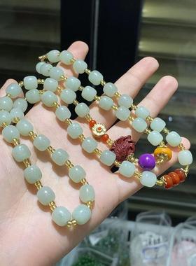 2026佘太翠老型珠毛衣链时尚精致搭配朱砂莲花款精致女款项链毛衣