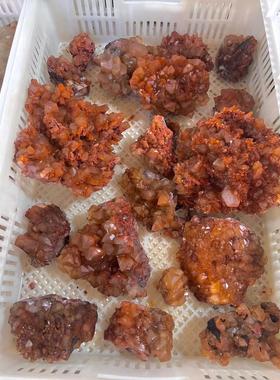 2026红方解晶簇矿标晶石办公雕刻扩香送礼摆件家居装饰礼物随身