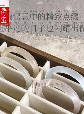 2026高冰白月光手镯女冰种水晶轻奢琉璃清冷高级感冰透猫眼仿玉髓