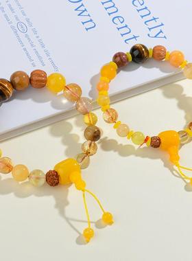 2026十八籽水晶五行多宝手链缺土补土平衡手串男女情侣新爆款饰品