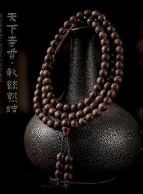 2026保真海南莺歌绿棋楠6mm108颗佛珠手串奇楠级软丝熟结蜜甜凉香