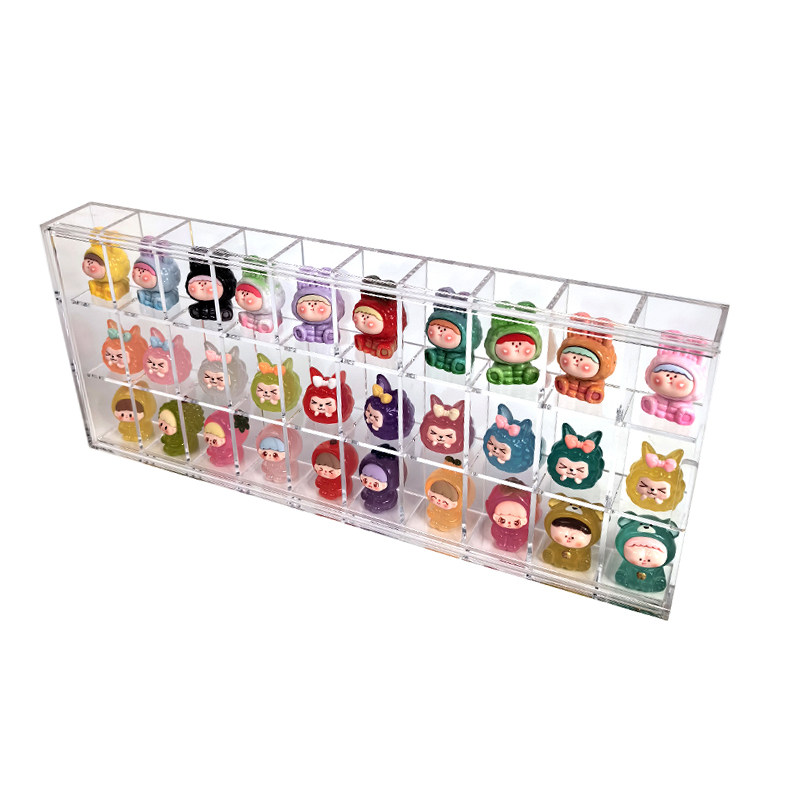 亚克力透明萌粒收纳盒泡泡玛特展示架娃娃防尘壁挂多格盲盒整理盒,淘宝优惠券,粉丝福利购,淘宝优惠卷