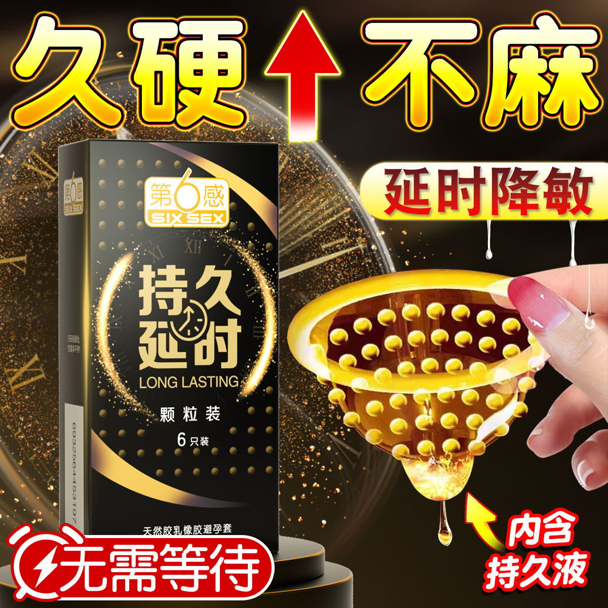 Sixth Sense Long-Lasting Hyaluronic Acid Condoms