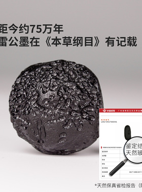 雷公墨玻璃陨石天然矿物标本保真