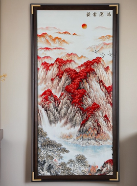 鸿运当头新中式山水铜雕装饰画