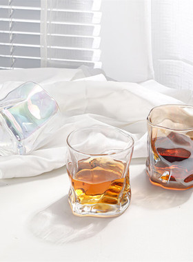 ins风扭扭玻璃杯高颜值水杯咖啡杯早餐牛奶杯酒杯