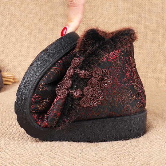 Old Beijing cloth shoes non-slip warm mother wool shoes