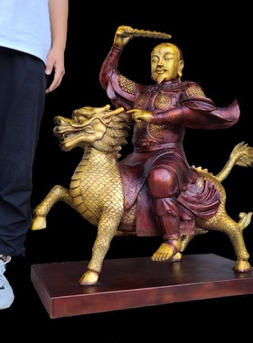 雷祖铜像高约1米黄铜雷神摆件铜雕塑像铜器工艺品现货定制