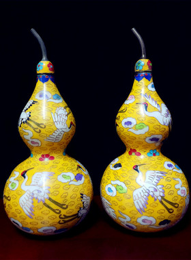 黄铜景泰蓝云鹤仙鹤葫芦摆件家居用品办公室桌送礼礼品礼物装饰品