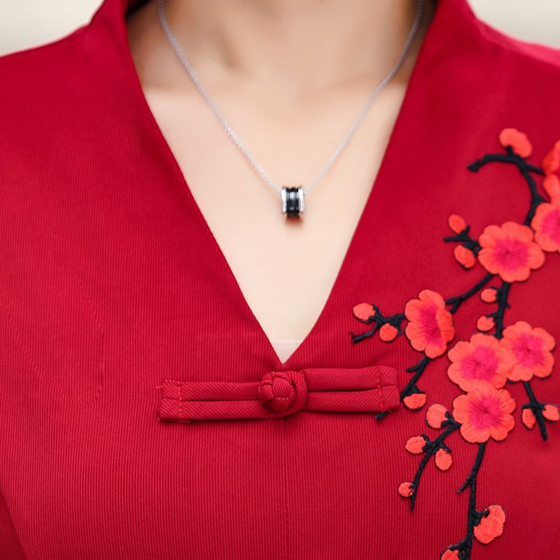 中年女秋装新款高贵婚礼婆婆连衣裙 恰时光中老年女装