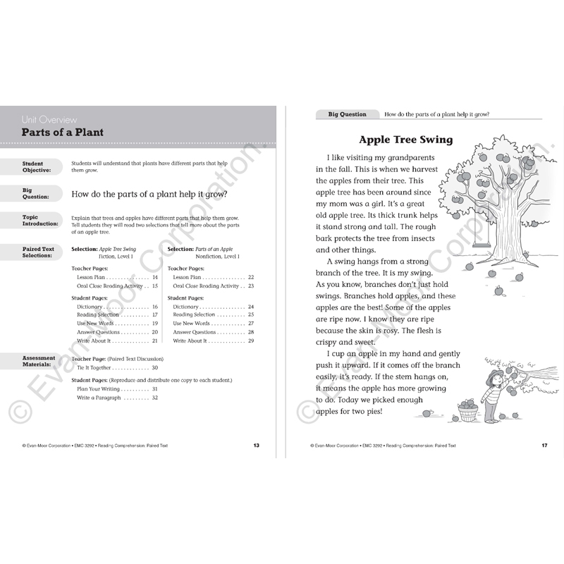 Evan-Moor Reading Comprehension: Paired Text Grade 1-6 阅读理解系列 配对分析 evanmoor 一年级到六年级原版进口写作理解 - 图2