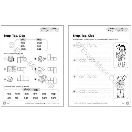 Evan-Moor Everyday Literacy Reading And Writing Grade 1 SE 小学者的每日课堂系列 阅读与写作 一年级 作业本 美国加州教辅 - 图1