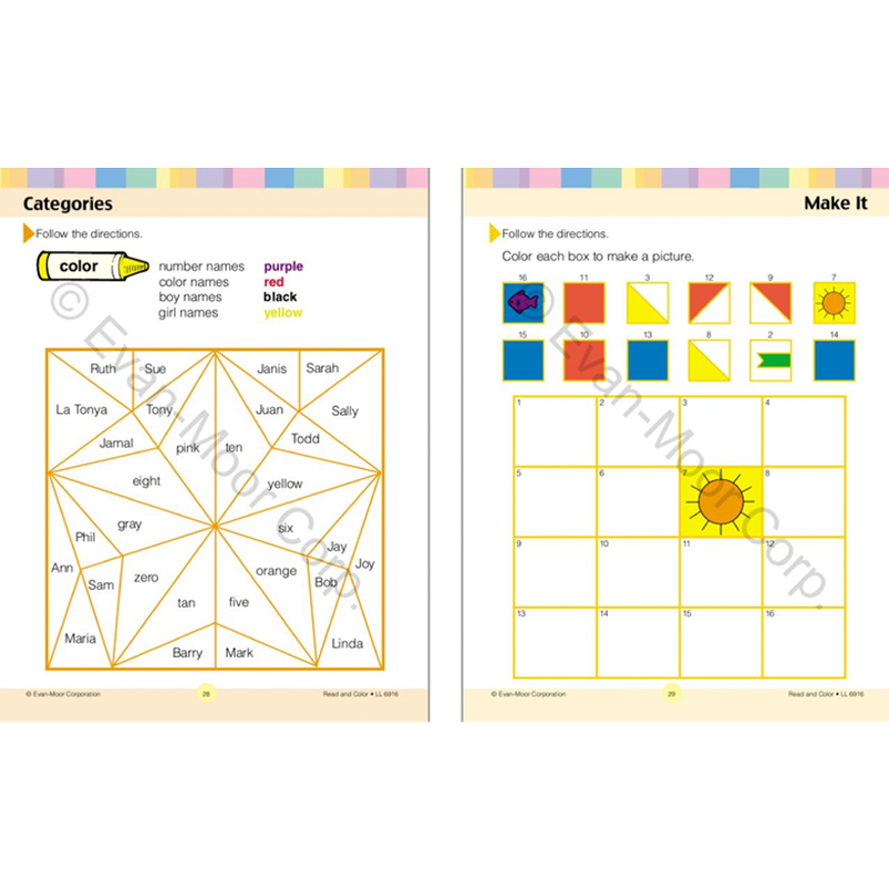 Evan-Moor The Learning Line Grade PreK K Set学习起跑线系列 10册套装幼儿园小中大班发音数学阅读思考英文原版evanmoor-图3