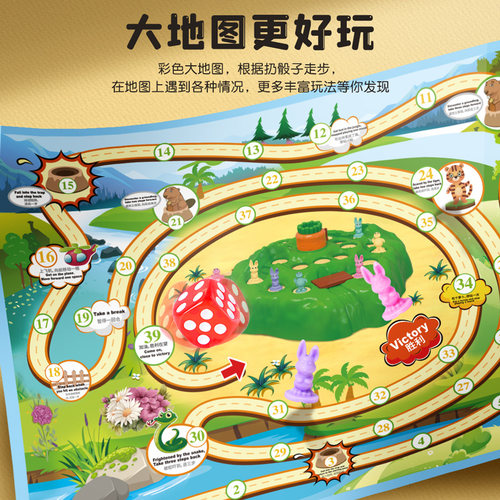 兔子陷阱玩具儿童益智类闯关桌游训练双人对战亲子互动动物游戏棋-图2