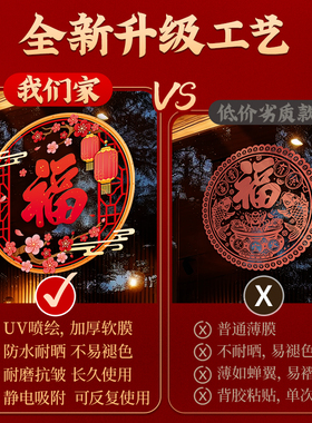 福字马年春节窗花贴纸
