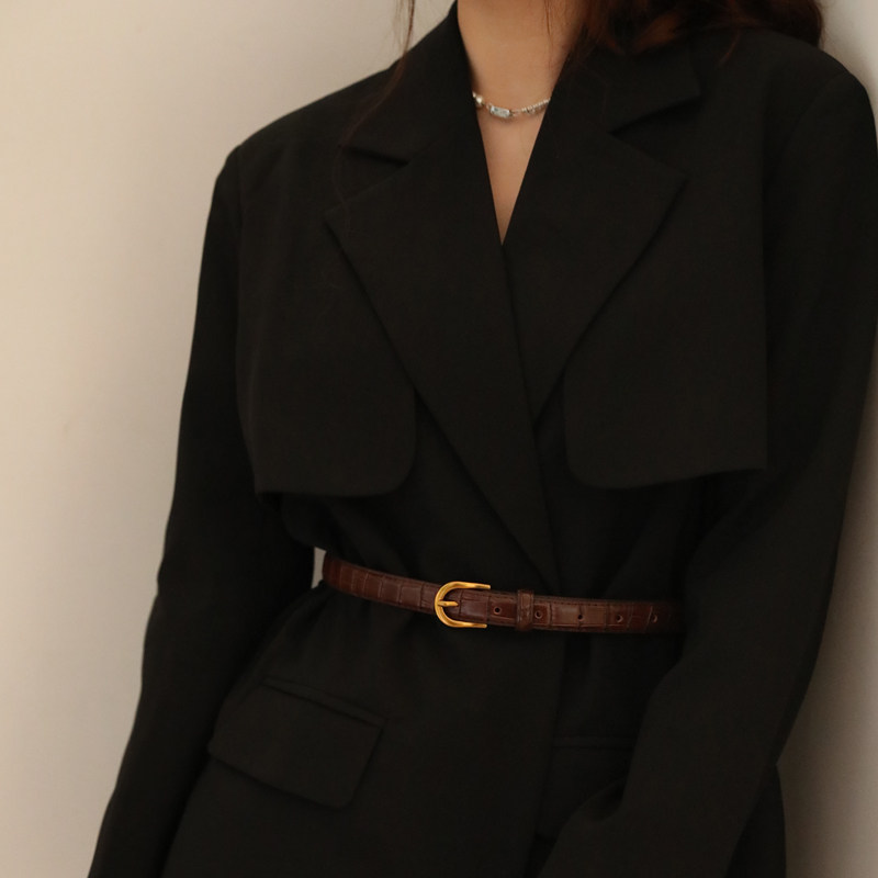 鳄鱼纹牛皮皮带女ins风配西装装饰连衣裙牛仔裤百搭真皮腰带夏季,淘宝优惠券,粉丝福利购,淘宝优惠卷