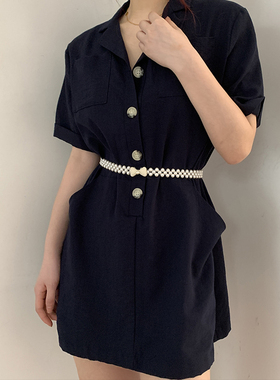 优雅珍珠腰带女百搭配汉服腰链