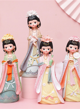 古风唐韵旅游景点文创女生摆件