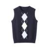26 spring style round neck diamond intarsia cashmere vest for women loose layered sleeveless inner sweater vest