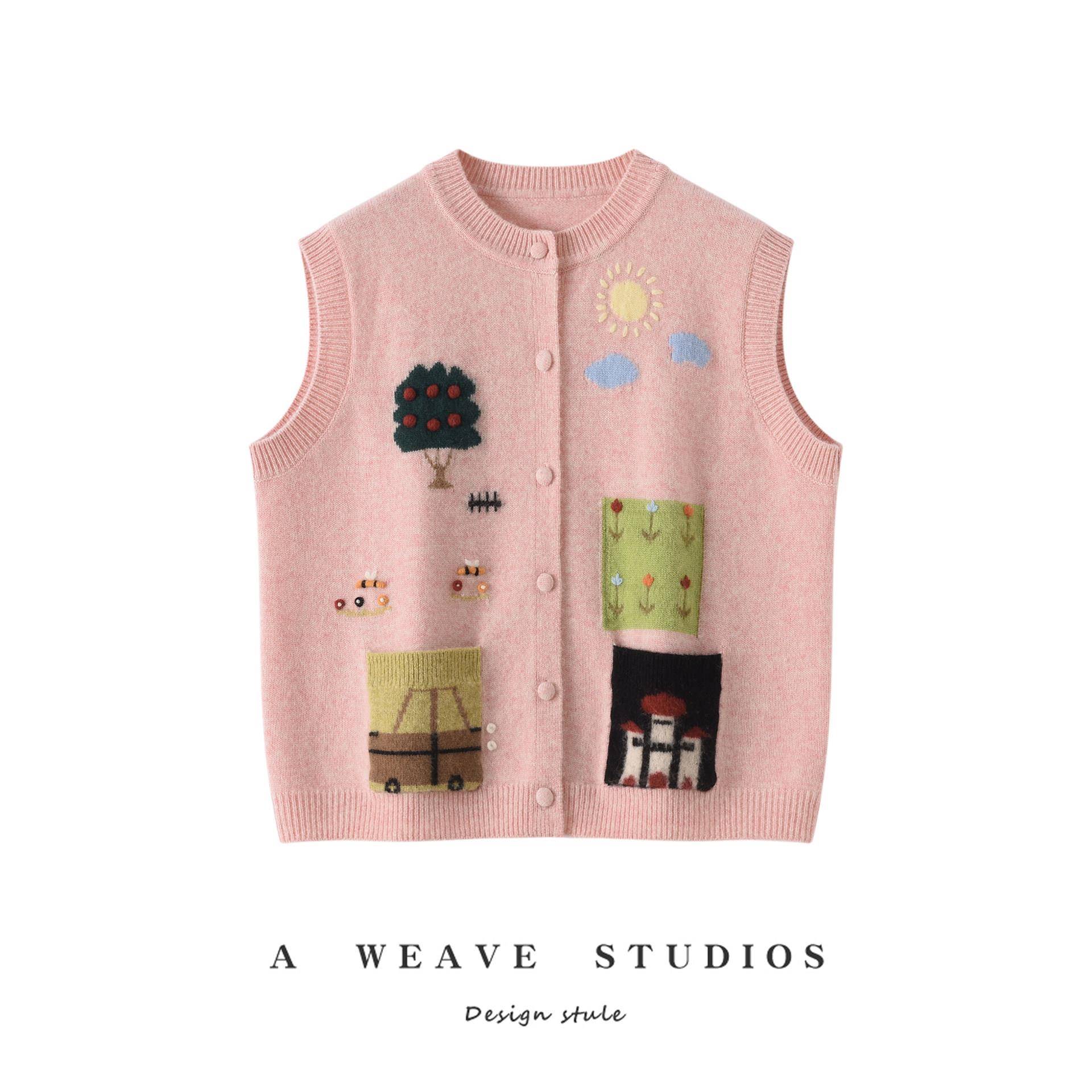 Handmade three-dimensional crochet! Cashmere sweater for women, loose knitted vest for girls, layered vest and waistcoat