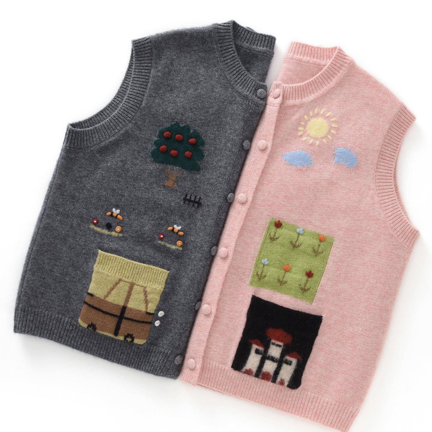 Handmade three-dimensional crochet! Cashmere sweater for women, loose knitted vest for girls, layered vest and waistcoat