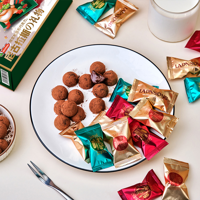 松露巧克力圣诞节礼物喜糖果送礼盒装新年零食伴手礼(代可可脂)