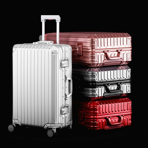 Металлический цельнометаллический универсальный чемодан для путешествий, алюминиево-магниевый сплав, 28 дюймов