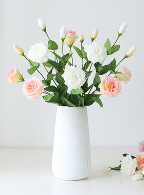 高端手感保湿绢布2头洋桔梗仿真花 家居装饰摆件摄影道具摆设