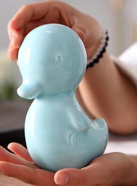 创意陶瓷鸭子景德镇手工影青瓷桌面家居摆件客餐厅卧室装饰小摆设