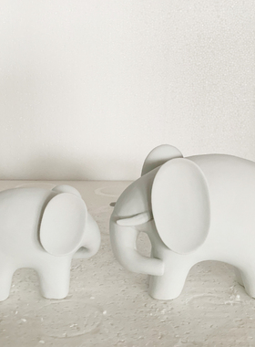 景德镇雕塑陶瓷工艺品摆设 创意素烧家居装饰品家饰陶瓷象摆件